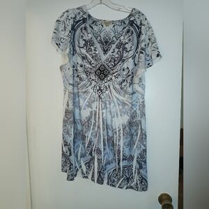 One World Blk/Grey Blouse 2x